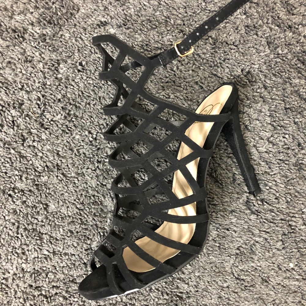 Black strappy heels